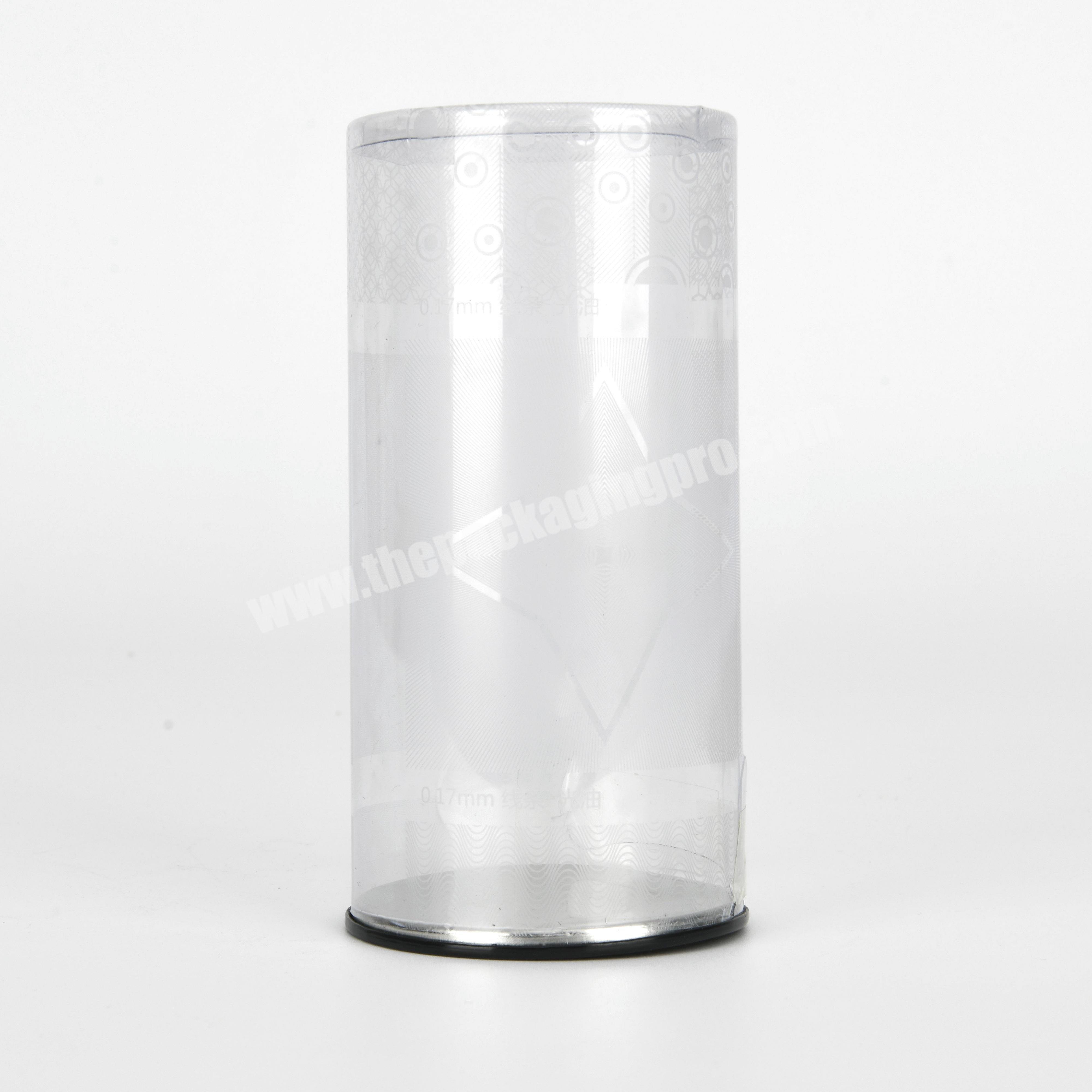 Round Pencil Pen Holder Desktop Stand up Transparent Plastic PET PVC PP Box for School Home
