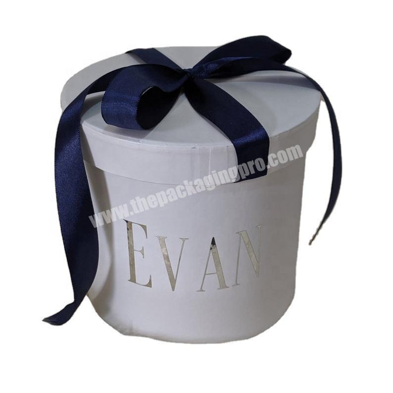 Round personalized empty decorative christmas gift box flower hat box