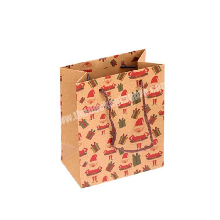 Sacks Gift Pouch Christmas Gift Bags Handle Candy Box Kraft Paper Bag for Party