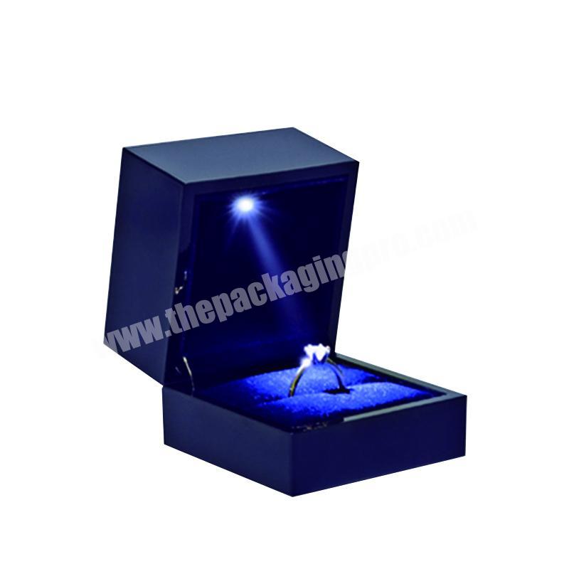 Sample Propose Wedding Ring Blue LED Jewelry Box