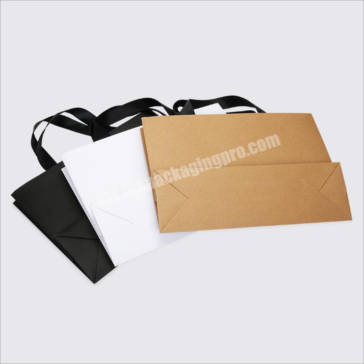 satin wig bags luxury shopping paper bag cosmetic bag paper logo printed
