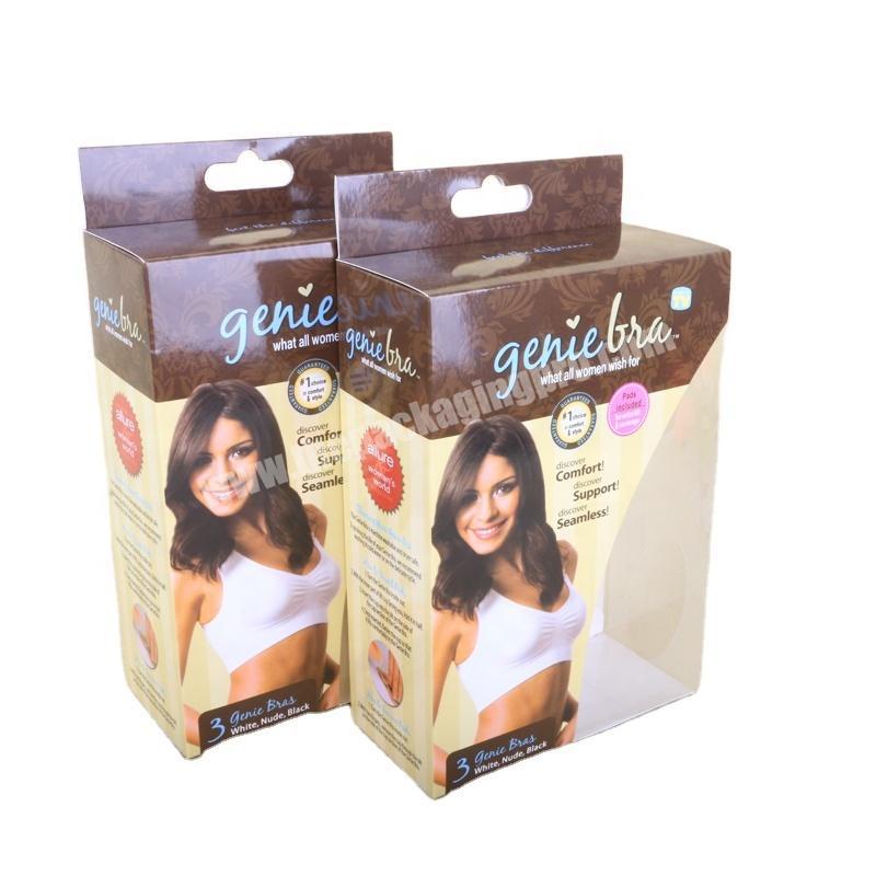 SC Cheap Coated Paper Custom Design Bra Packaging Box With Window