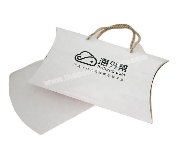 SC Fashionable Custom Printed White Cardboard Paper Pillow Box Packaging