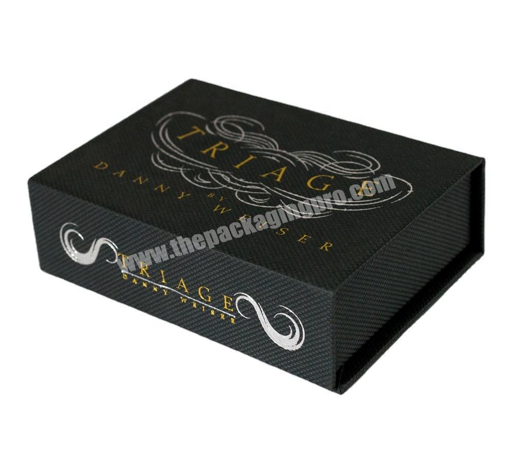 SC Guangzhou Factory Cheap Black Cardboard Custom Magnetic Gift Packaging Box Wholesale