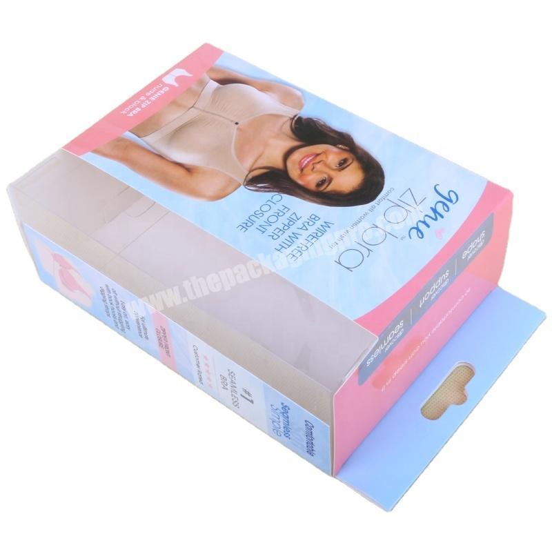 SC Hot sale custom foldable paper lingerie bra packaging box printing