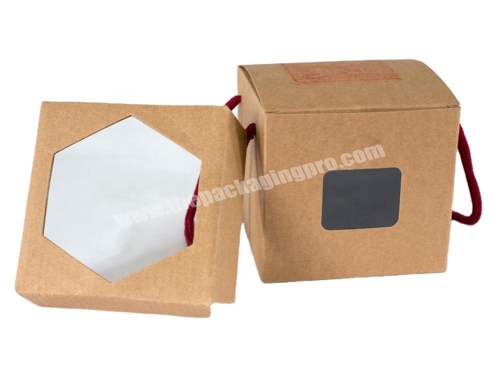 SC Natural Brown Kraft Paper Custom Creative Packaging Box with Clear PVC Window