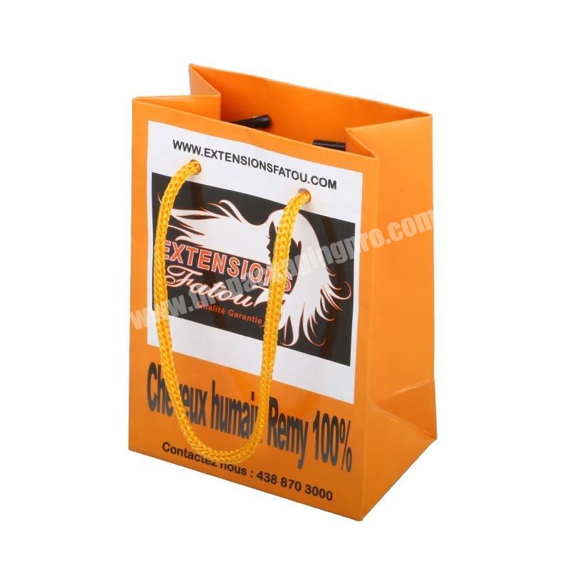 SC Popular Custom Printed Paper Shopping Hair Extensions Packaging Bag