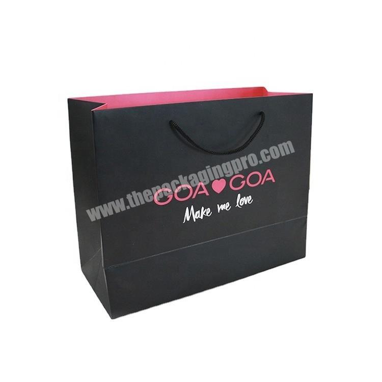 SC Professional custom matte black art paper bag packaging for clothes