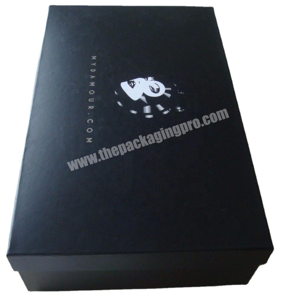 SC Wholesale Custom Logo Printed Hard Paper Black Clothing Packaging Box