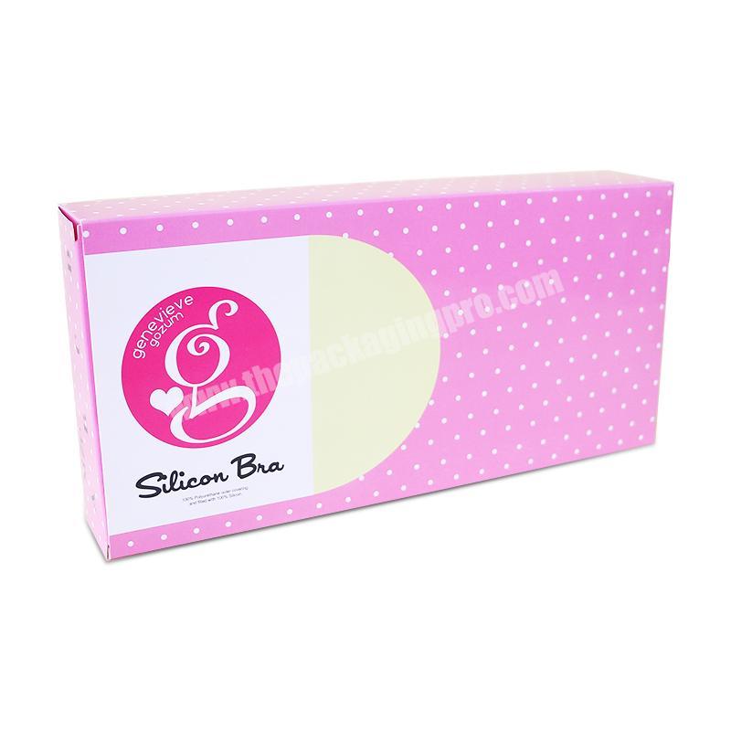 SC Wholesale Custom Printed Foldable Cardboard Silicon Bra Packaging Box