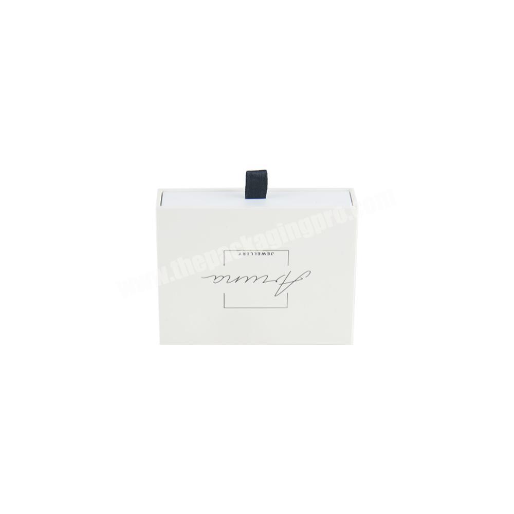 ShenZhen Handmade Custom Logo Texture Pattern Paper Ring White Gift Box Jewelry Box with Velvet Foam
