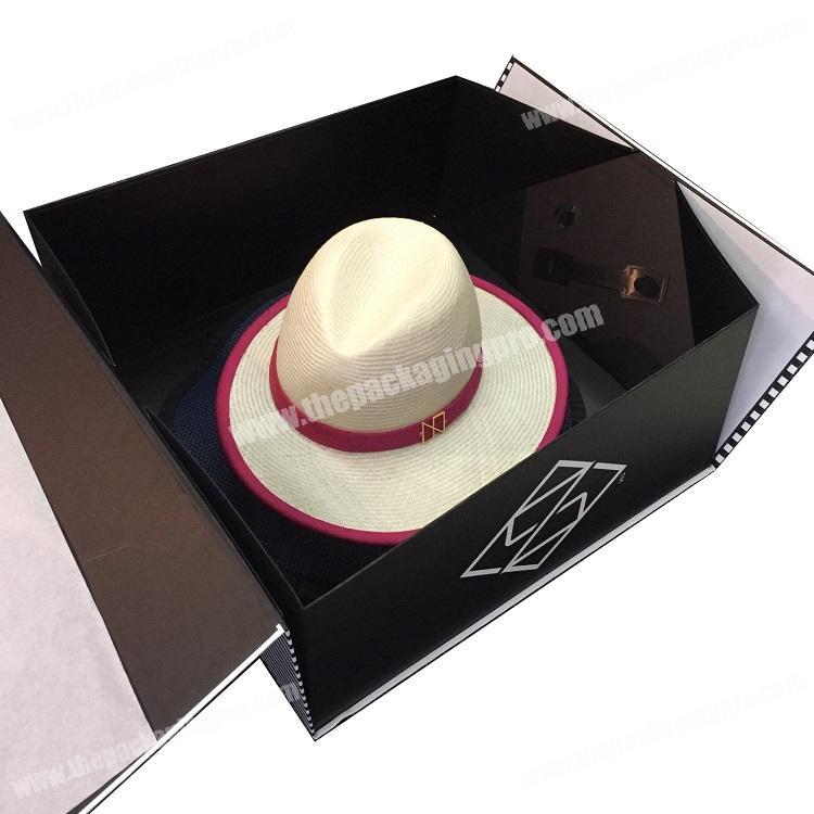 Shenzhen Manufacture Luxury Custom Offset Printing Foldable Plastic Handle Hat Packaging Box