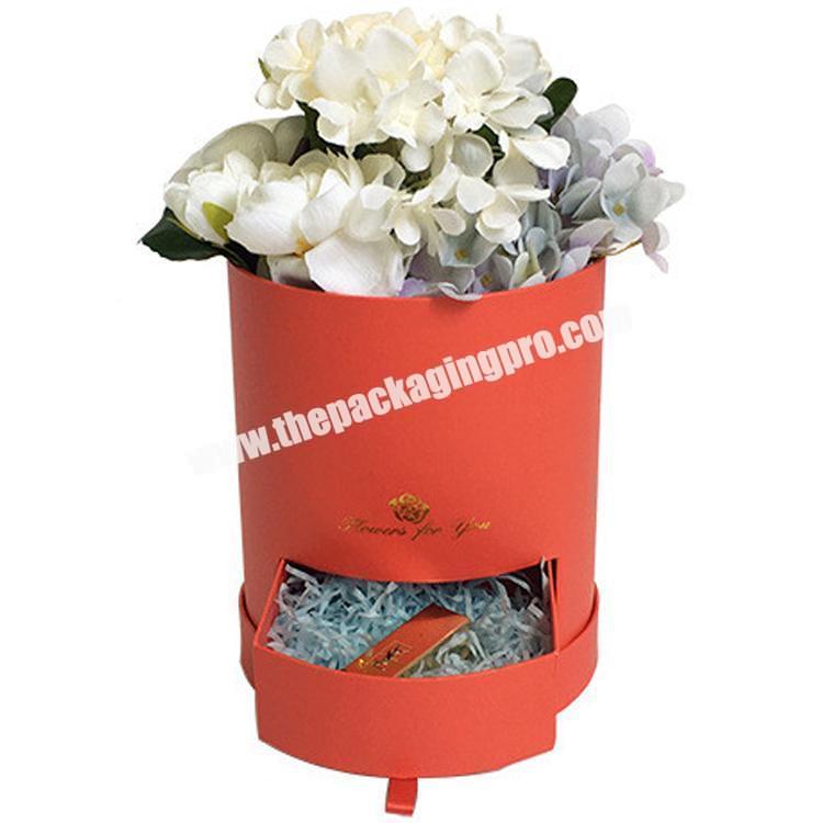 Shenzhen manufacturer high quality luxury round rose flower box with drawer