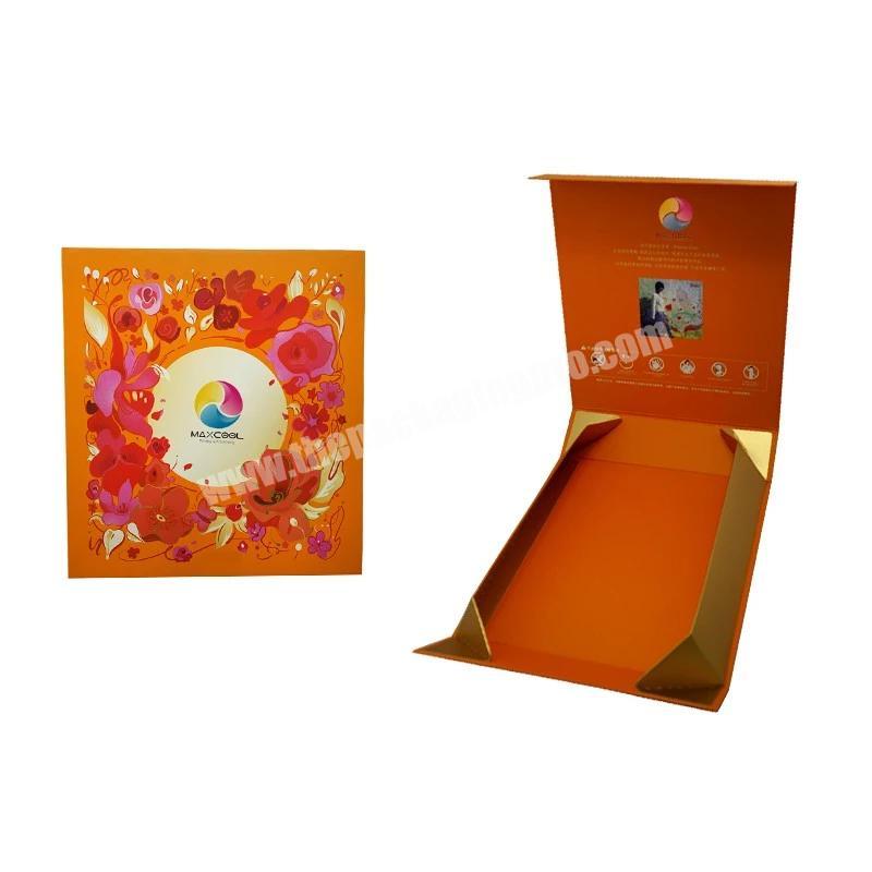 Shenzhen packaging Leatherette Paper Stock Box Ready for Sale Flat Foldable Flip Top Magnetic