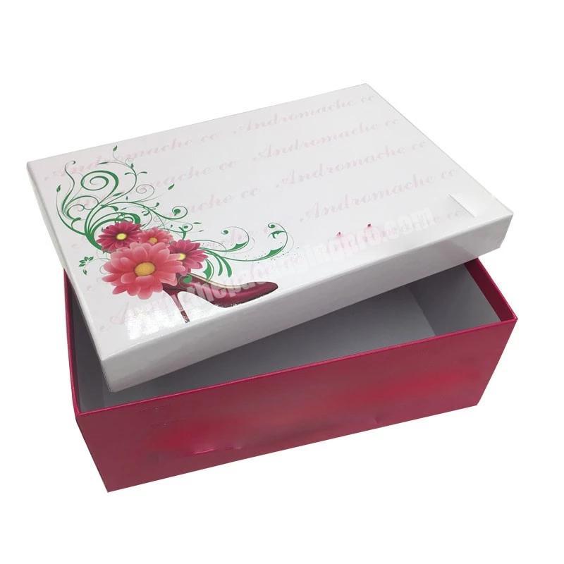Shenzhen Premium quality lid off paper cardboard shoe box wholesale custom black cardboard shoe box at factory pricing