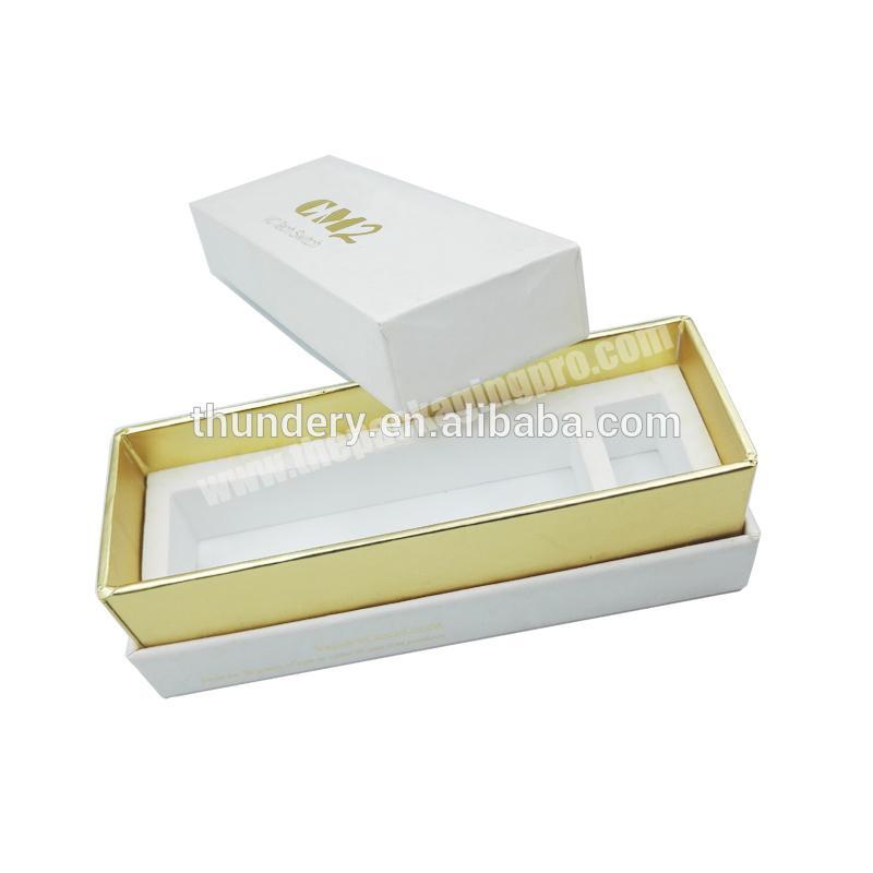 Shenzhen printing packaging  gold stamping flat jewelry package box