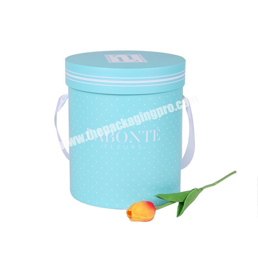 Factory Shenzhen supplier custom gift packing box luxury hat design cardboard paper round flower box
