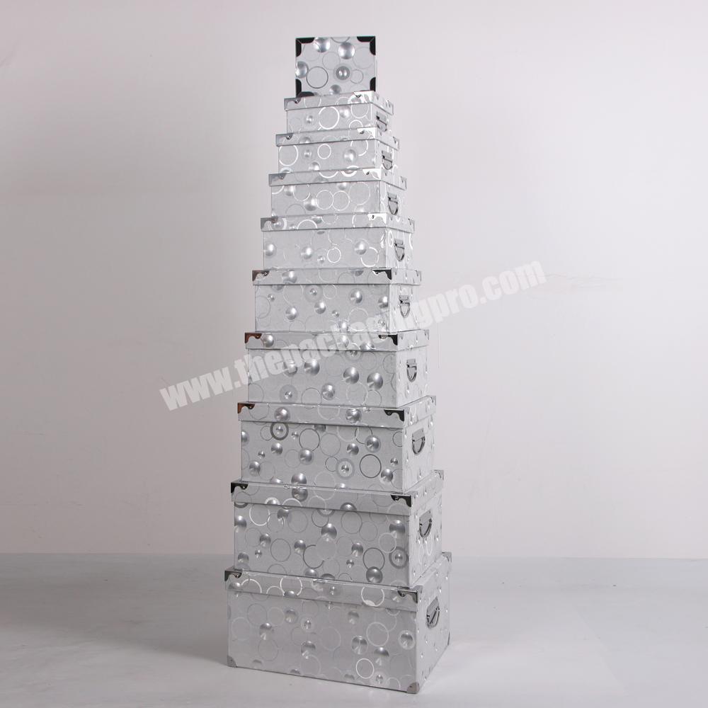 Shihao 801 Silver Color Decorated Cardboard Gift Box  With Lids