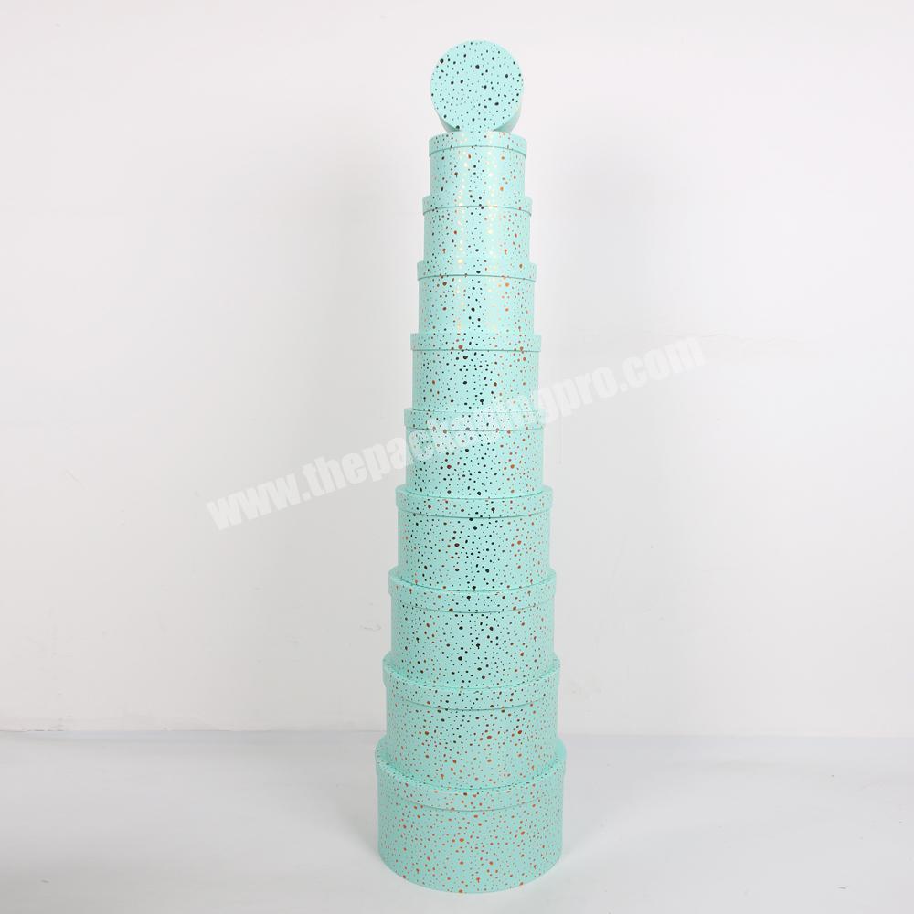 Shihao 813 Round Cylinder Packing Box Solid Color With Gold Hot Stamping