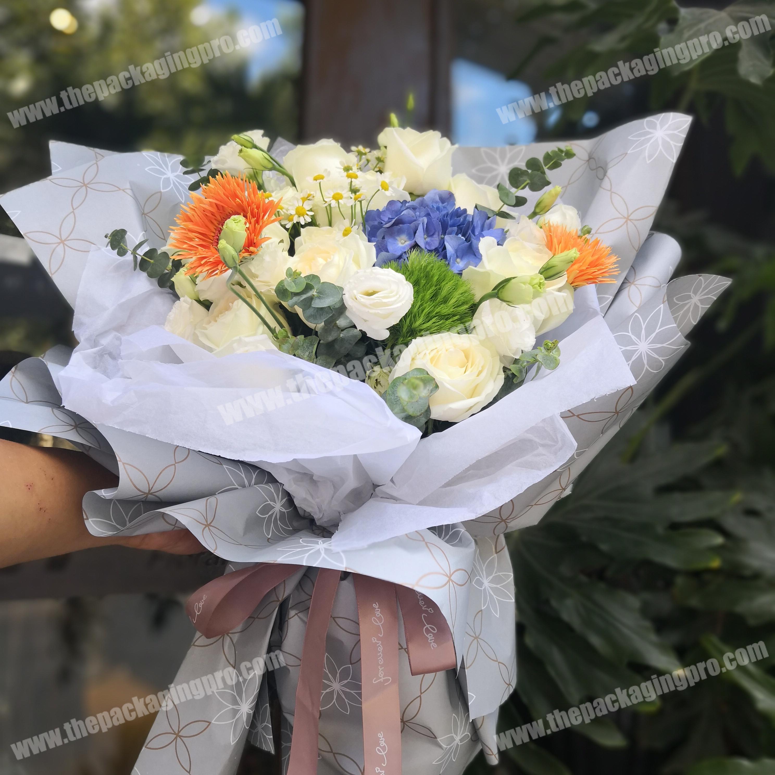 Shinewrap Size 58x58cm 9 Colors & OEM Custom Plastic Foil Flower