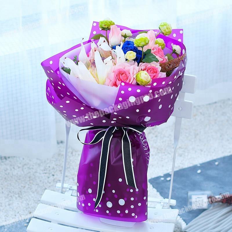 Shinewrap Dot Printing Style Florist Flower Bouquet Plastic Wrapping Paper Roll
