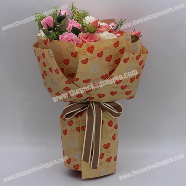 Shinewrap Love Heart Printing Gift Wrapping Wrap Paper For Flower Bouquet