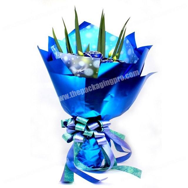 Shinewrap Size 58x58cm 9 Colors & OEM Custom Plastic Foil Flower Gift Wrapping Paper Film Roll
