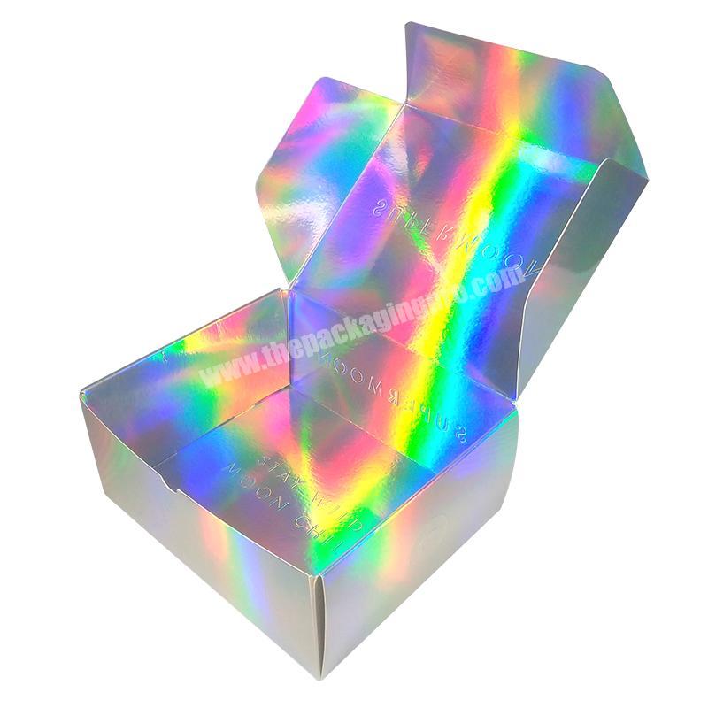 Shiny Color Folding Carton Box, Foldable Custom Packaging Paper Box, Hologram Paper Box With Logo Printing