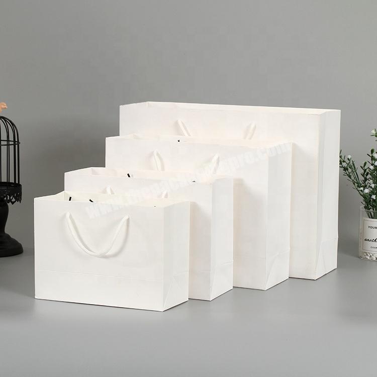 shoe shop packaging reusable grocery gift white kraft paper bag