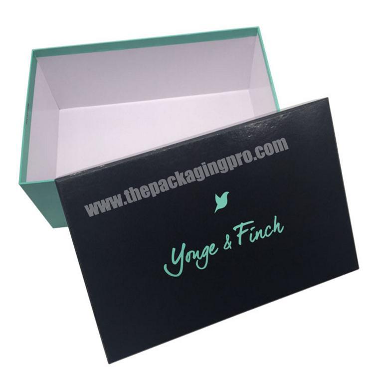 Shoes Packaging Black Rigid Shipping Customized Printing Paper Wax Corrugated Carton Mailing Packaging Box