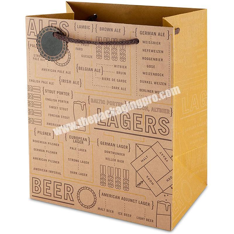 Shopping Bag With Custom Logo Large Brown Food Paper Bag Recycled With Handle