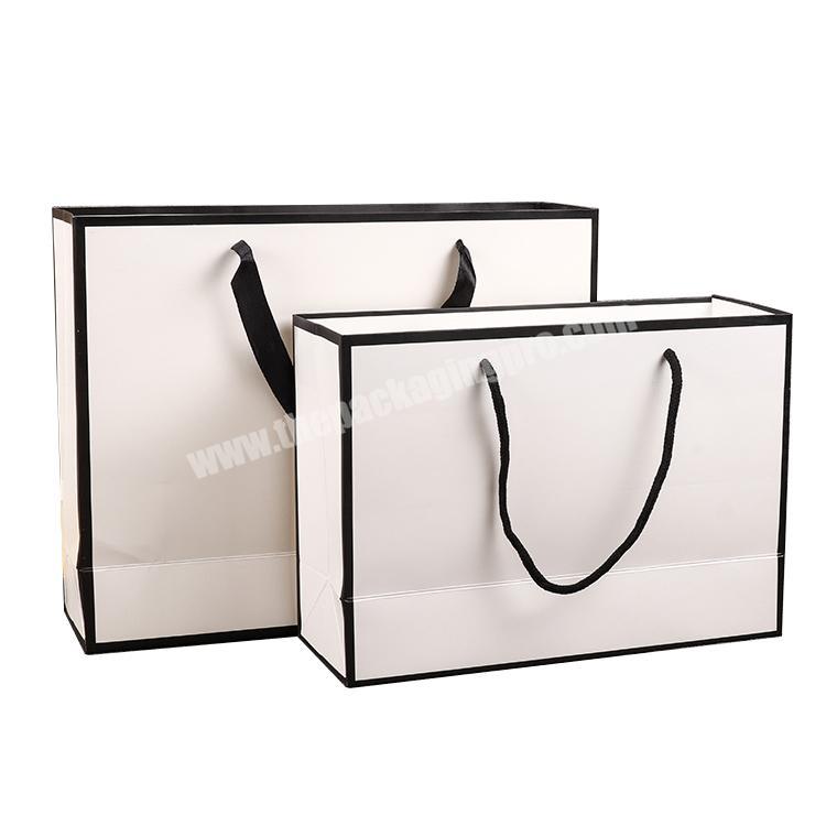 Shopping Paper Bags for Clothes Luxury Custom Logo Print Cheap White Kraft Gift Clothing Packaging Bag