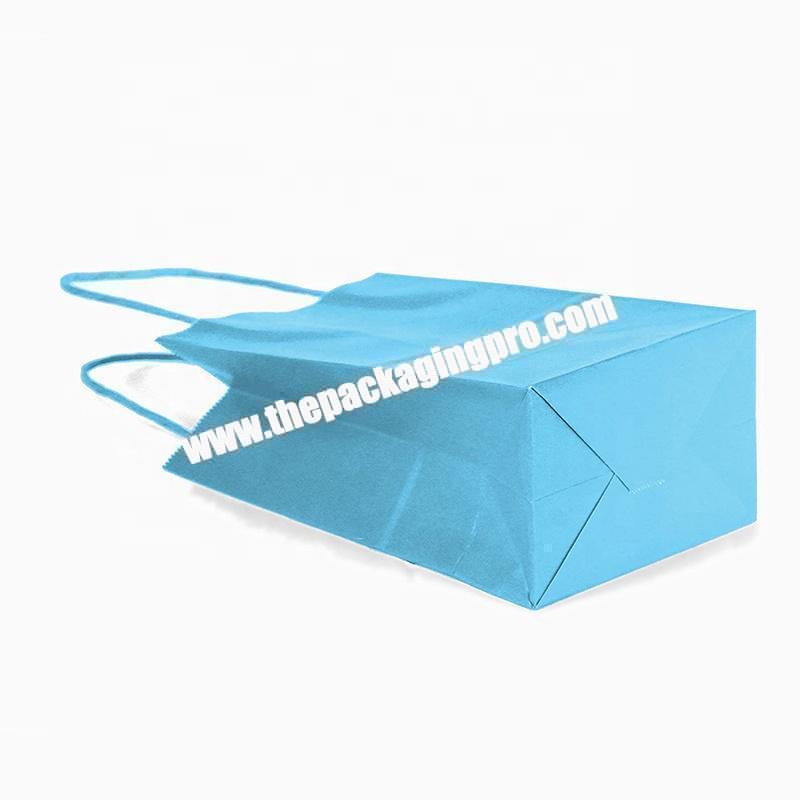 shoppinggiftbakery cheap small flat handle kraft paper bag with logo print