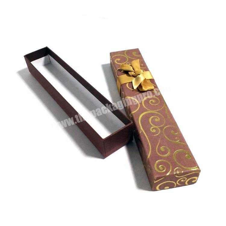 Silk Screen Printing Long Shape Cardboard Paper Packaging Cake Chocolate Gift Box With Lid