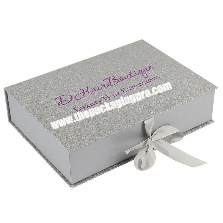 silver glitter paper wig boxes custom logo packaging for hair