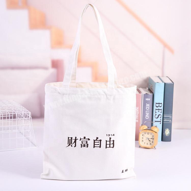 Wholesale Simple blank thickened canvas long handle one-shoulder advertising shopping bag with zipper