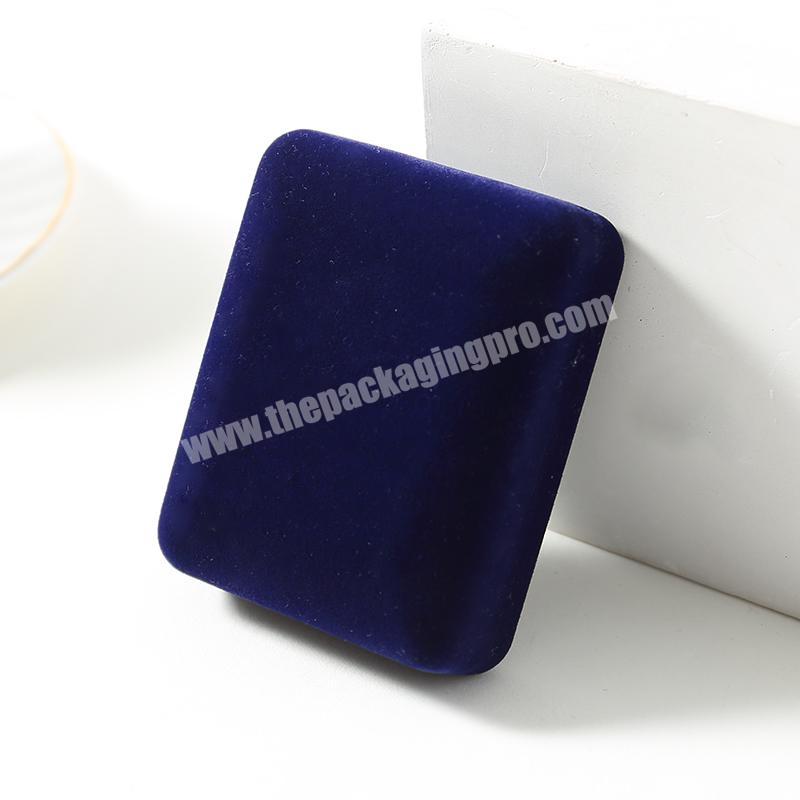 simple blue velvet  jewelry packaging paper box;necklace packaging box