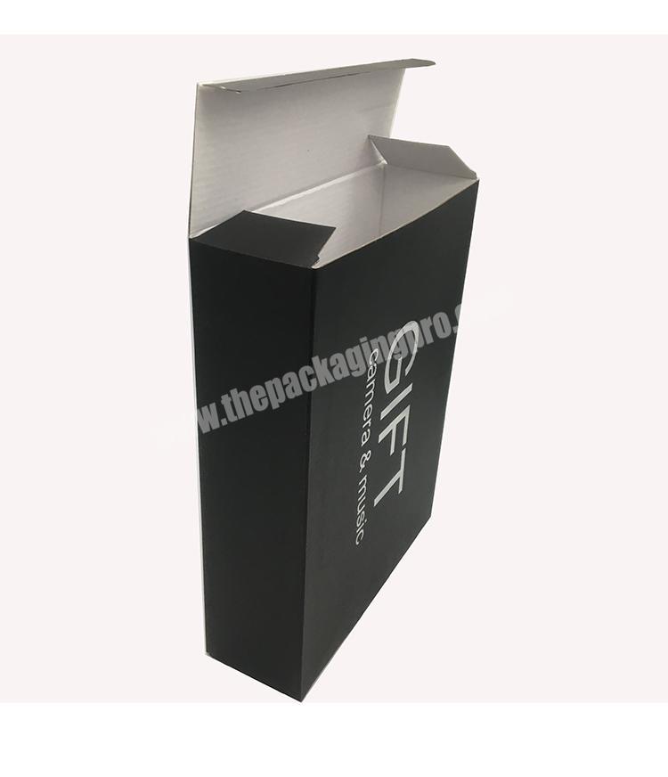 simple design coated paper black color gift packaging box