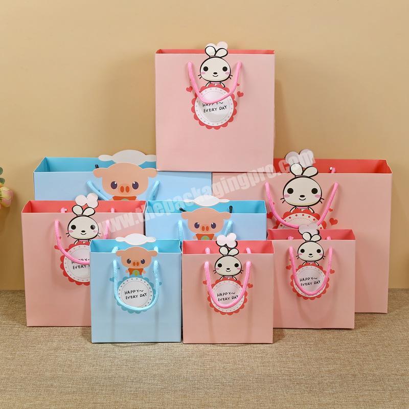 simple design cute cartoon gift paper shopping bag for kids