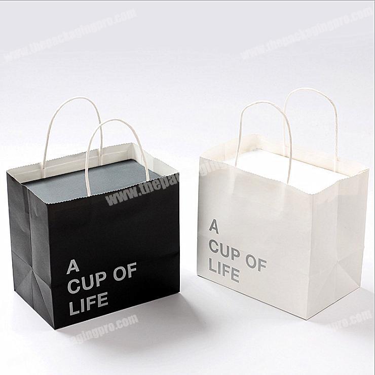 Simple Fashion Personalized Tote Gift Bag Kraft Paper Bag Gift Packaging Boxes Custom Offset Printing Paper LOGO