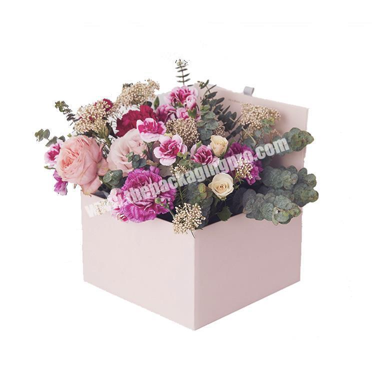 Simple square cardboard paper flower box for sale