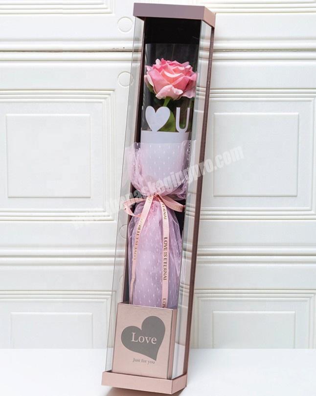 Single Fresh Flower Packaging Box, Foldable Valentine Packaging