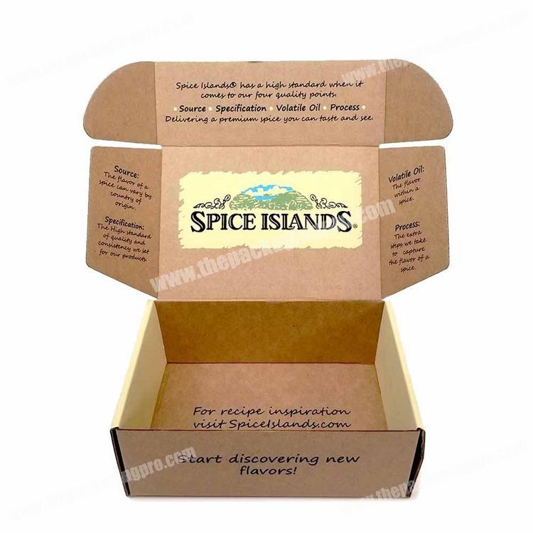 Sinmenda Factory Cheap Price Kraft Chipboard Boxes Corrugated Paper Craft Brown Spices Subscription Mailer Box