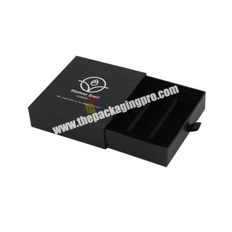 slide out black color box for lip gloss drawer packaging