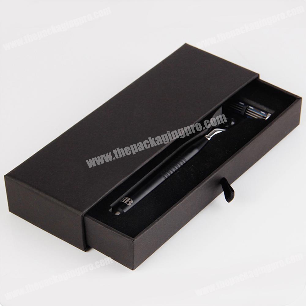 slide out drawer matte black gift box razor packaging box