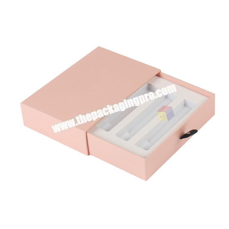 sliding drawer hard paper packaging lip gloss set boxes