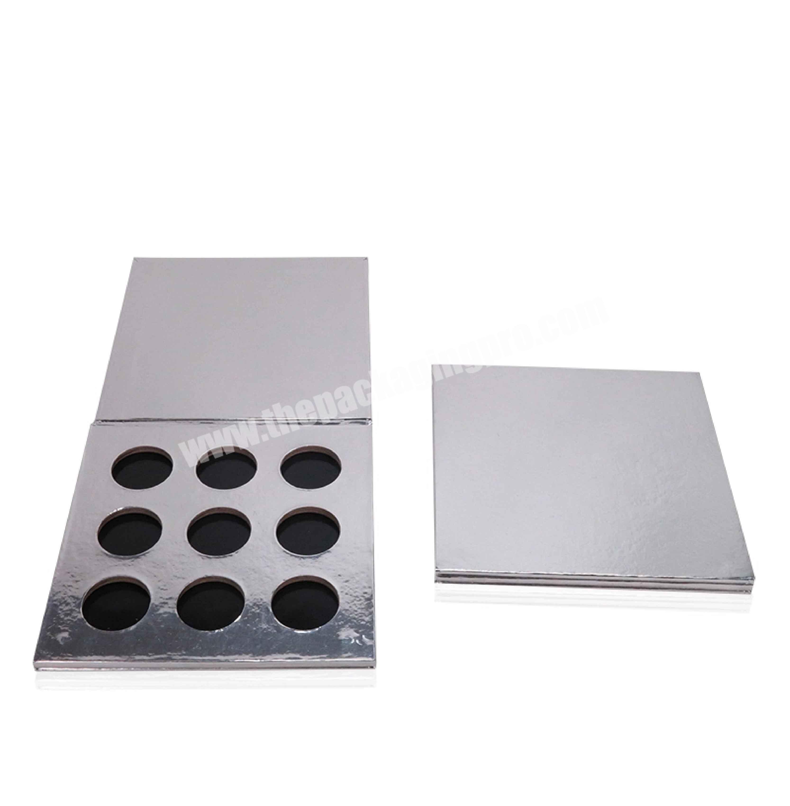 sliver paper Cosmetic box Case High Quality 9 Holes Magnetic Empty Eyeshadow Palette