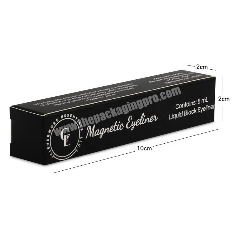 Small black cosmetic magnetic eyeliner lipstick eyebrow pencil packaging box custom