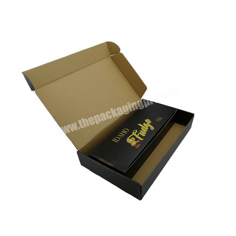 Small Black Outside Kraft Inside Customized Cheap Custom Logo Shipping Mailing Packing Carton Boxes Mailer Box From China