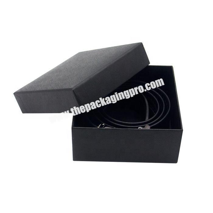 Small black paper packaging belt gift box with custom logo printing